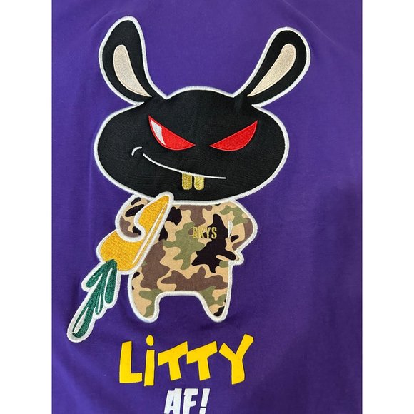 Men's Black Keys "Litty" Bunny T-shirt  2 XL Purple/Black - Picture 5 of 7